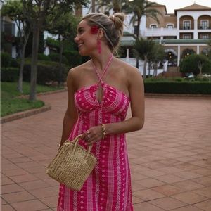Zara pink embroidery dress